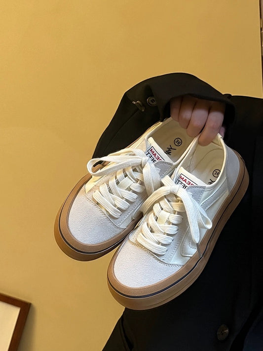 Lin Xiansan thin breathable white shoes women's canvas shoes 2024 new Hong Kong style shoes versatile summer women's sneakers