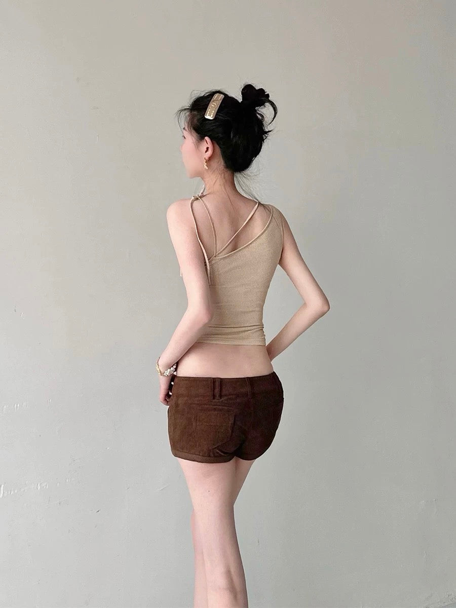 Ledisa original summer pure desire style cross oblique shoulder strap design vest female sexy suspenders gg1613