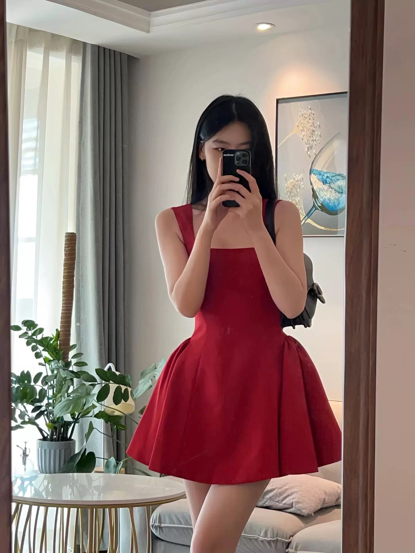 175 tall lengthened French Hepburn style black suspender dress female 180 super long waist slimming little black dress