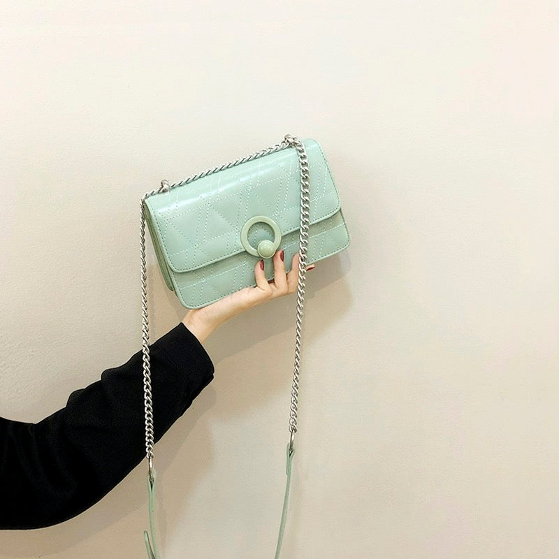 New small bag for women 2023 summer new Korean style versatile texture chain bag single shoulder crossbody bag embroidered small square bag