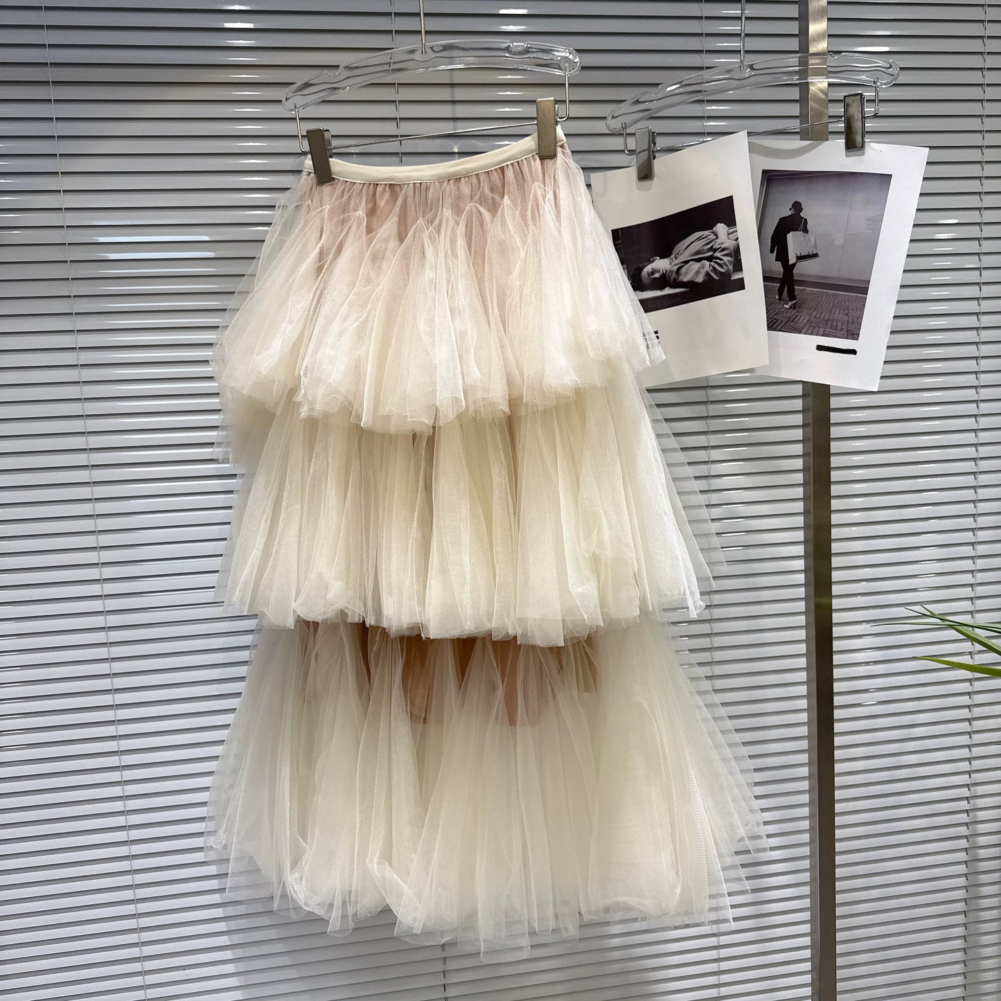 Popular online style, 2026 Spring New Arrival, Sweet Ballet Style Multi-Layer Cake Skirt, Elastic Waist, Mesh Long Skirt, Puffy Skirt