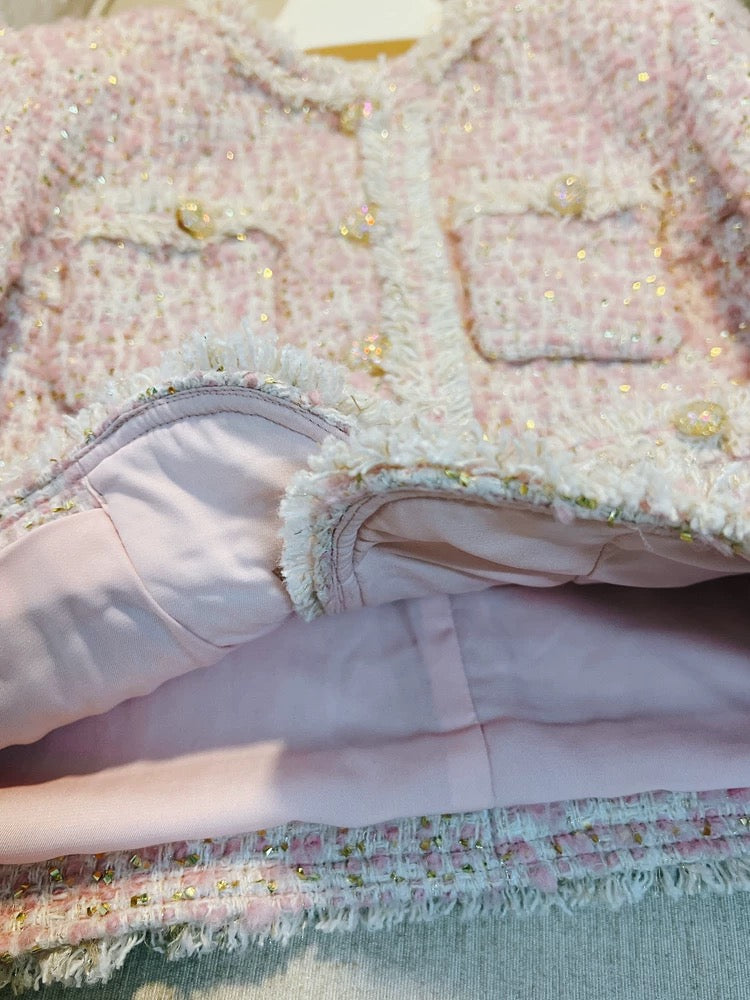 1TY4047790 French gentle pink Xiaoxiang celebrity style temperament high-end short rich daughter jacket female
