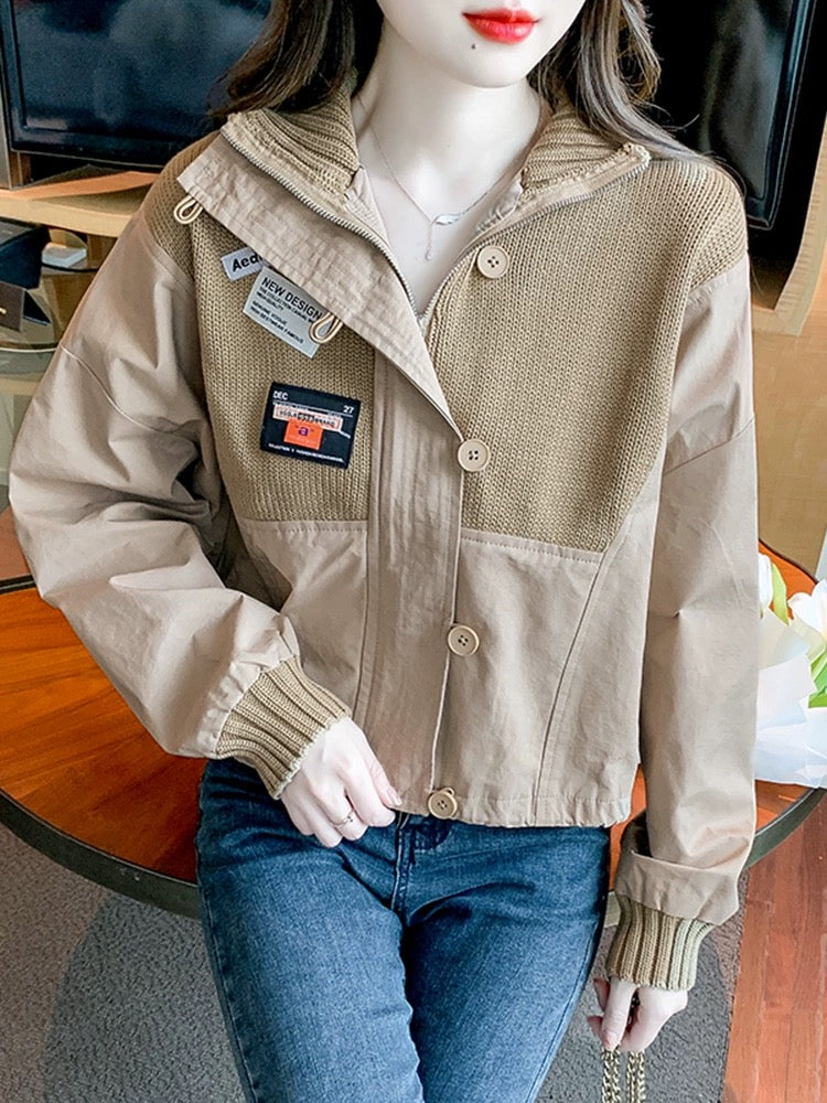 American retro baseball uniform jacket for women autumn and winter 2024 winter new fashion splicing temperament hot style outer top