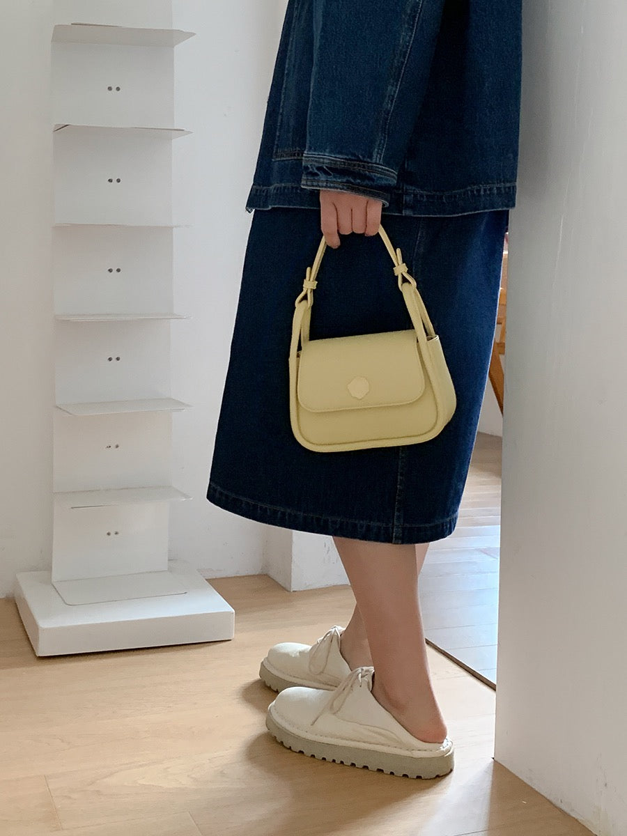 Micocah "Spring Flower Basket" Bag Vegetable Basket Handbag One Shoulder Messenger Small Square Bag Female Texture Niche
