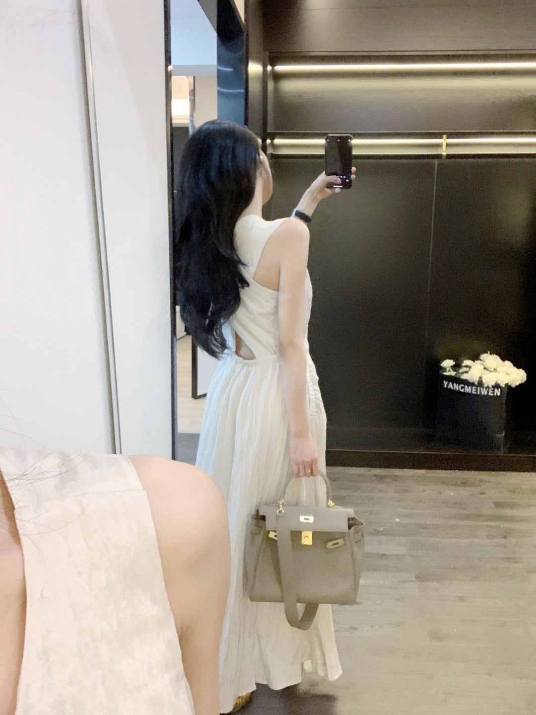 Leathercat suspender dress summer new women's 2023 high-end sense of self-cultivation bag hip slim temperament long skirt