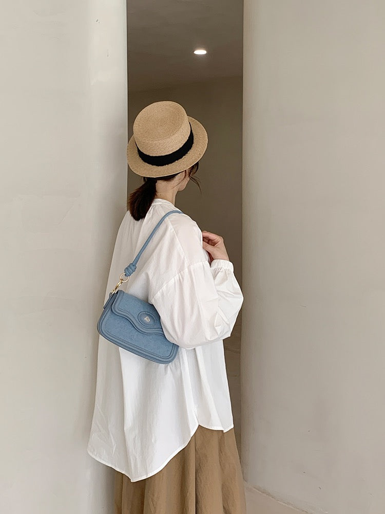 Micocah bag 2023 new bag denim underarm bag small square bag women's shoulder retro high-end niche