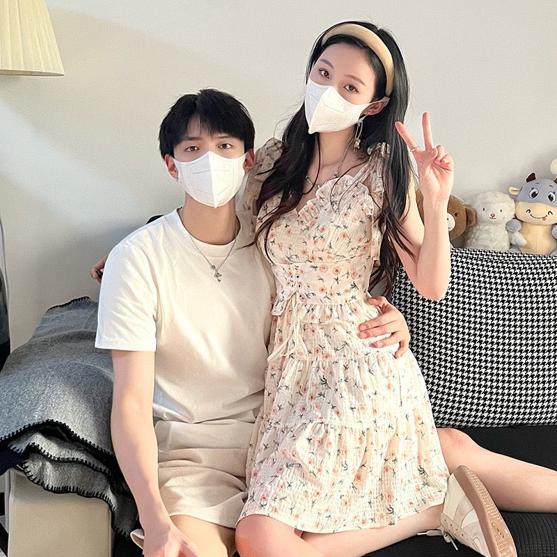 French couple dress, one dress and one dress 2023 new style, your dress and my skirt are high-end, niche short-sleeved t-shirts are different