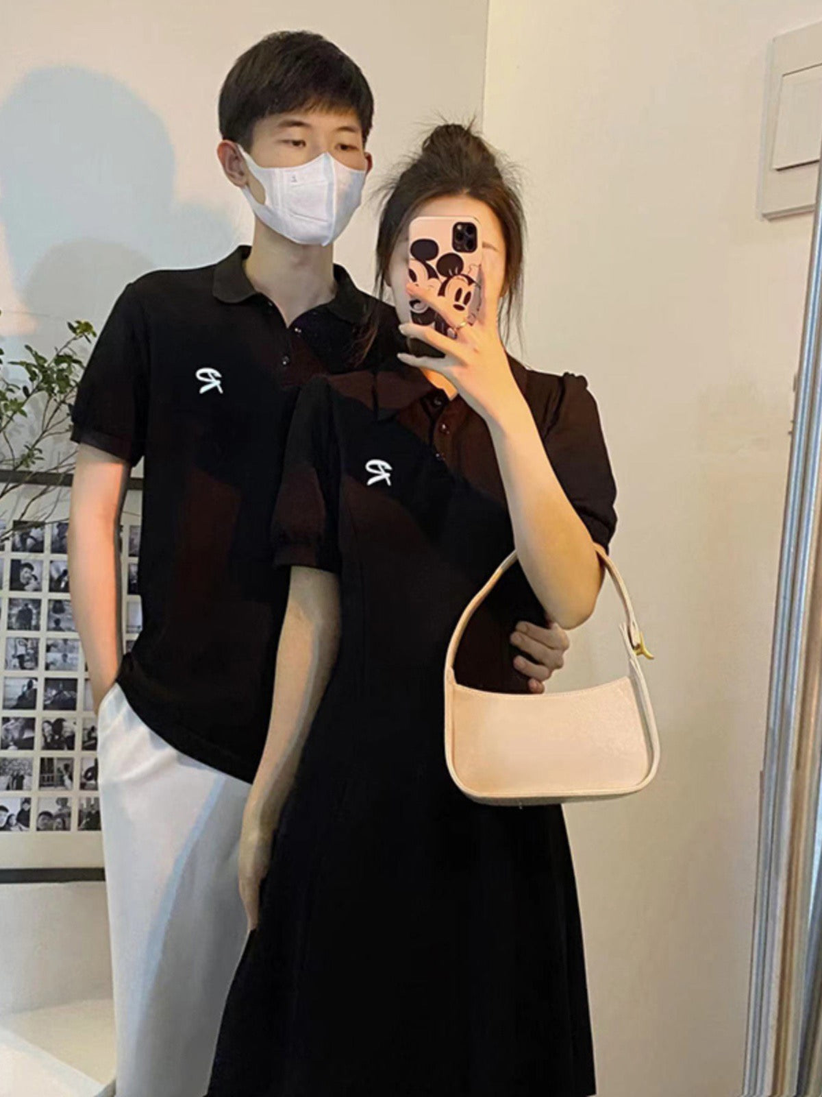 Couple dress, one dress, one dress, summer 2023 new high-end French Polo dress, short-sleeved Korean version, slim and trendy