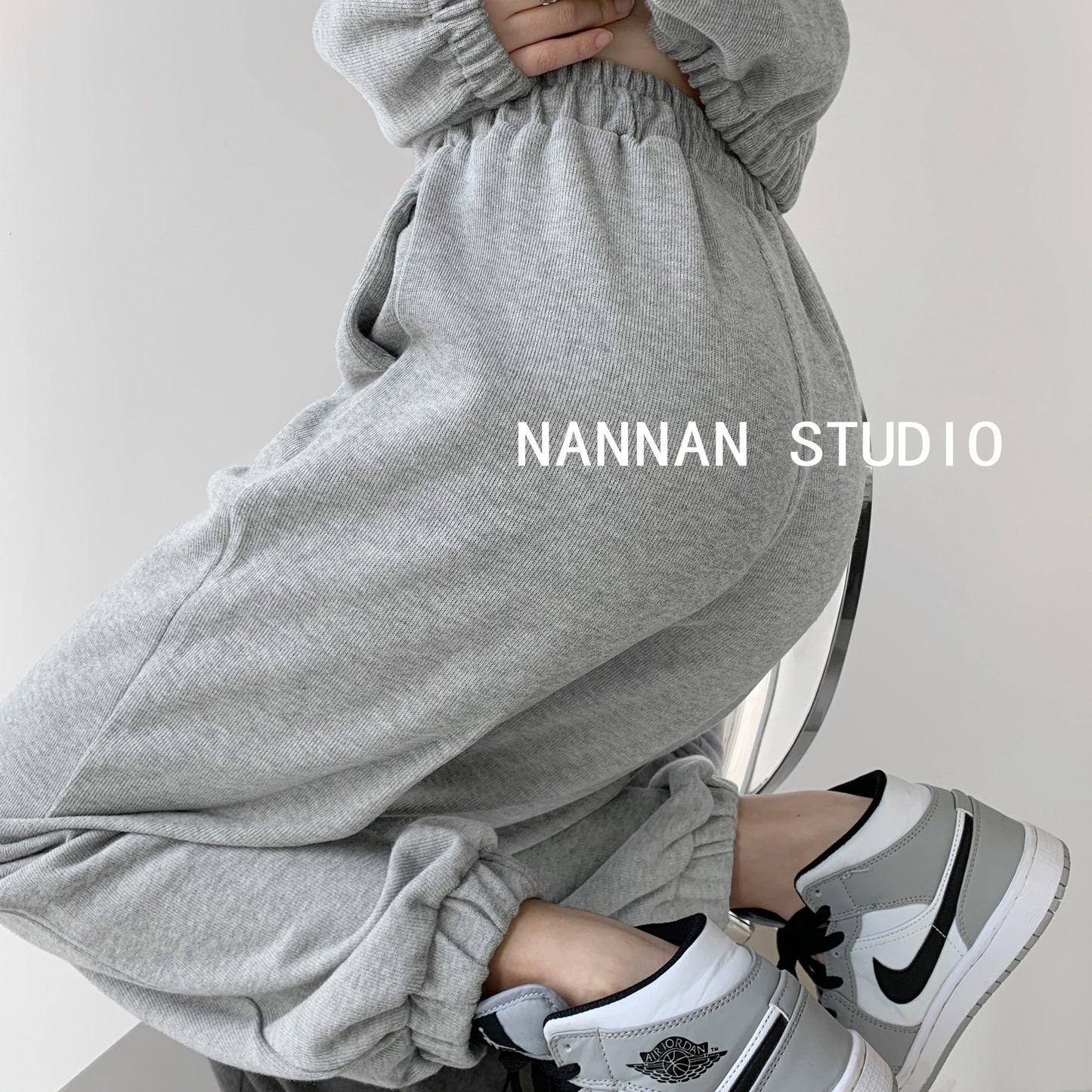 American street loose casual sports pants women's spring and autumn high waist drawstring trousers slim harem pants ins tide