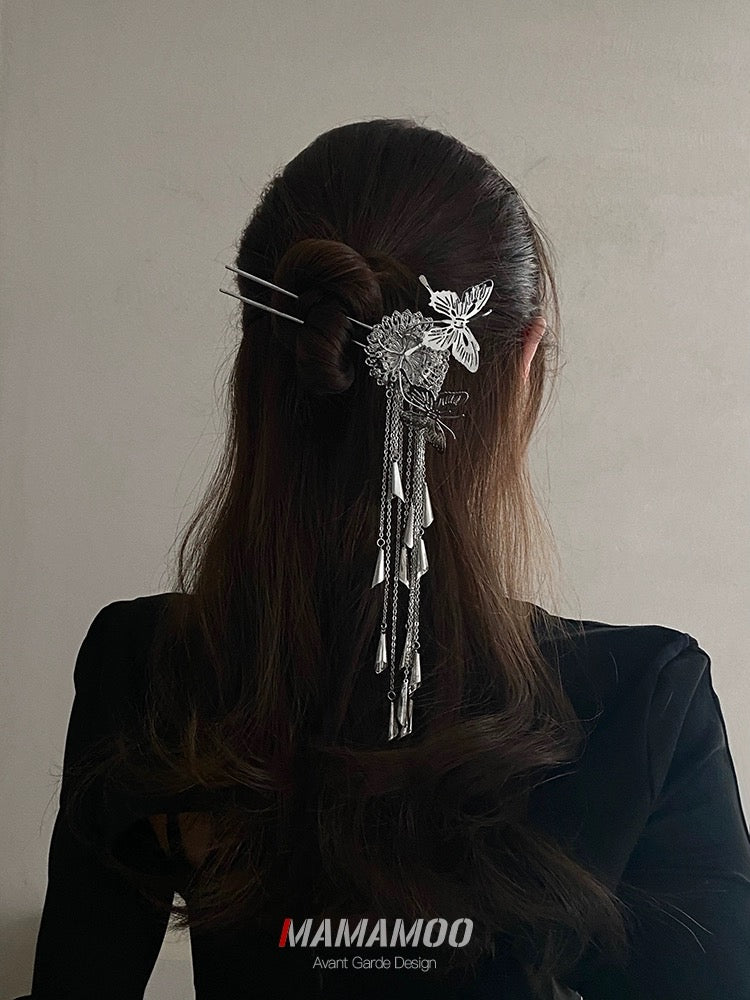 mamamoo new Chinese butterfly tassel hairpin women's modern minimalist niche design high-end hairpin hair accessories