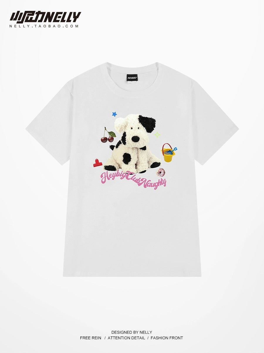 European and American vintage retro hip-hop anime printed cotton T-shirt men's trend summer high street loose mid-sleeved short-sleeved