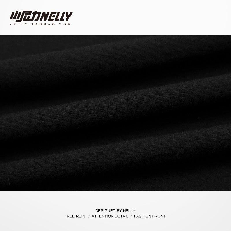 American short-sleeved men's tide high street hip-hop tide brand oversize big size fat men's summer cotton T-shirt half sleeve