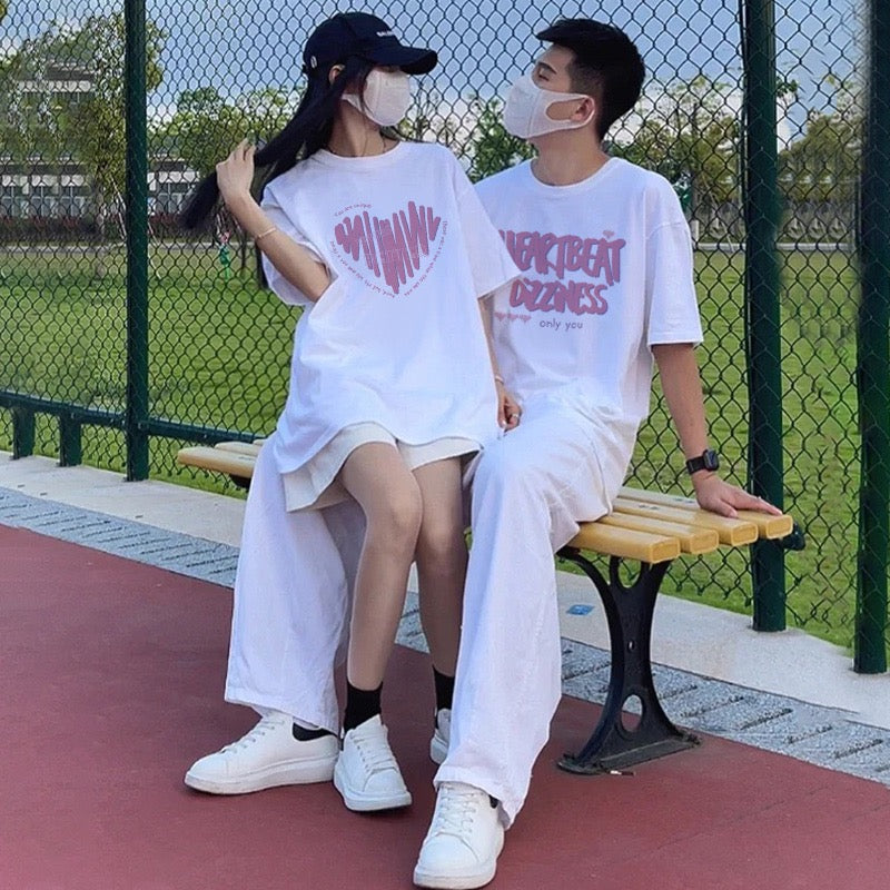 roora couple wear summer short-sleeved 2023 new disoo clothes are particularly different net red t-shirt high-end sense