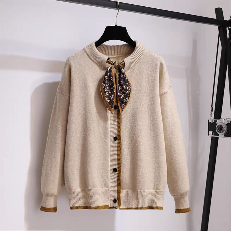 Small fragrance dress female autumn 2022 new small autumn and winter dress with sweater suit skirt two-piece set