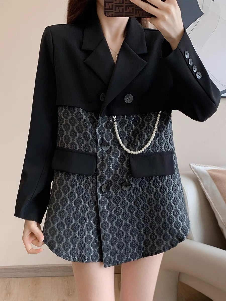 2022 autumn new French temperament light familiar style loose and thin high-end design sense niche casual suit jacket