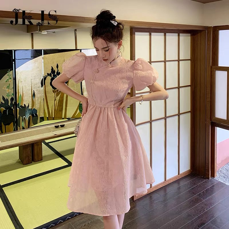 National tide cheongsam improved female summer young girl fashion Chinese style women's retro Republic of China new Chinese dress 1528