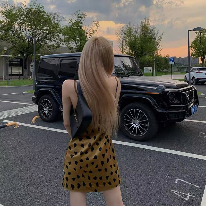 Good morning Fanfan velvet composite suspender dress summer women's waist is thin and pure desire design niche skirt 1481