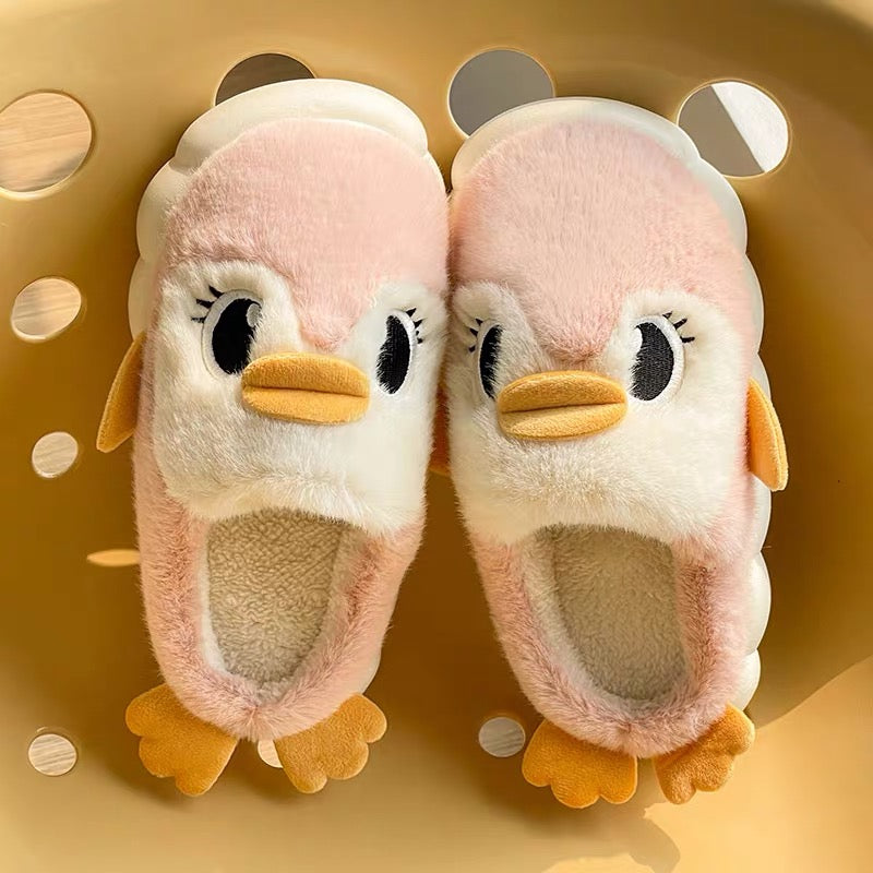 cute cotton slippers women winter home indoor and outdoor wear plush home thick bottom cute cartoon cotton slippers autumn and winter