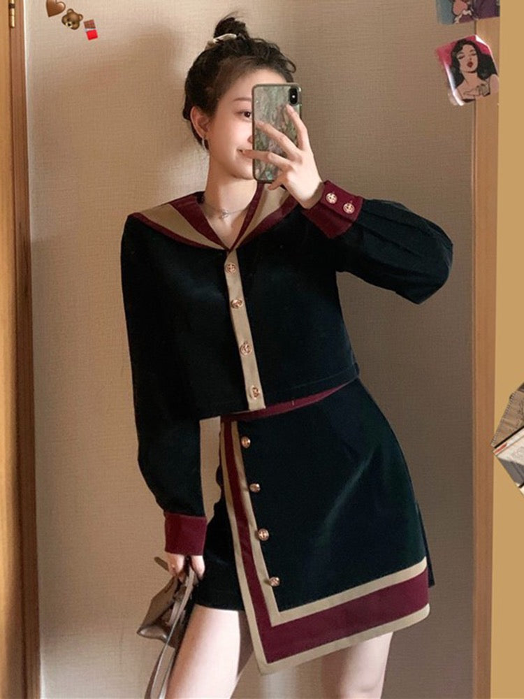 Small fragrant wind suit 2022 spring new female small net red temperament fashion celebrity skirt two-piece set
