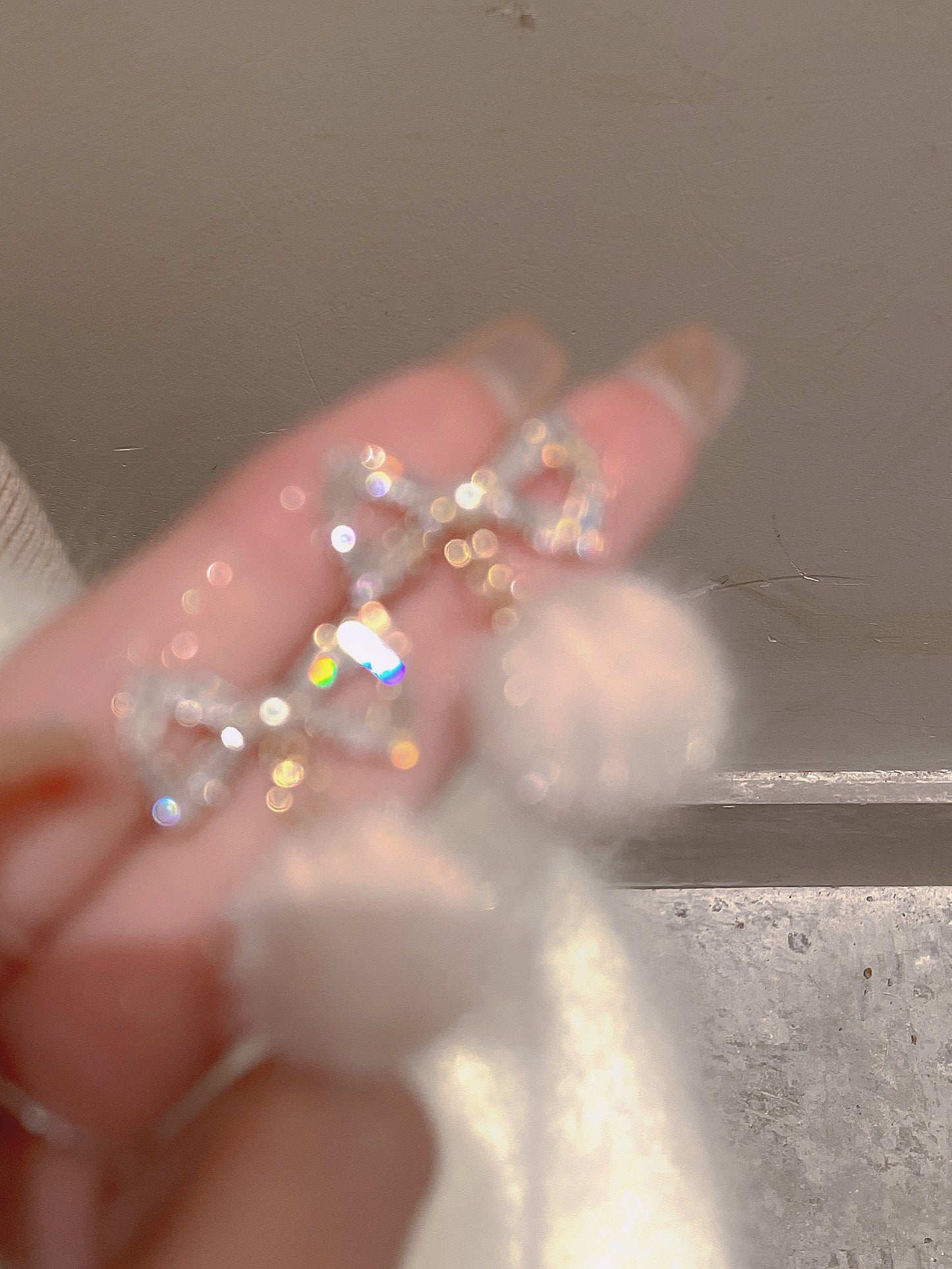 "Half Cage Warm Color" Chinese New Year Hair Ball Mosquito Incense Plate Ear Clip No Pierced Female Plush Earrings Earrings Autumn Winter New Year