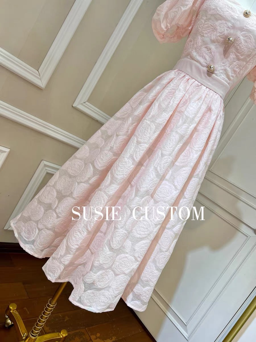 Custom French puff sleeves