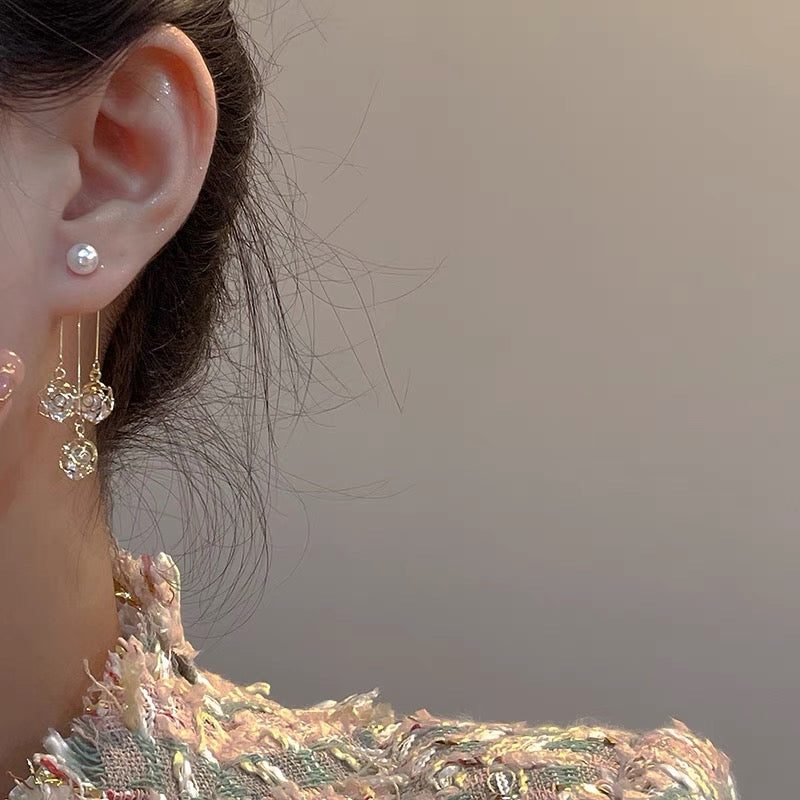 SUGAR retro rose tassel earrings female unique design niche high-end super fairy temperament earrings female