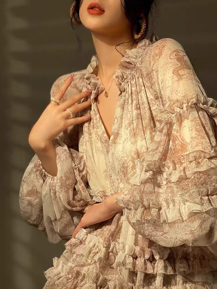 Aconiconi|Beauty Autumn Half Tea Break High-end Heavy Industry Design Generous and Elegant French Dress