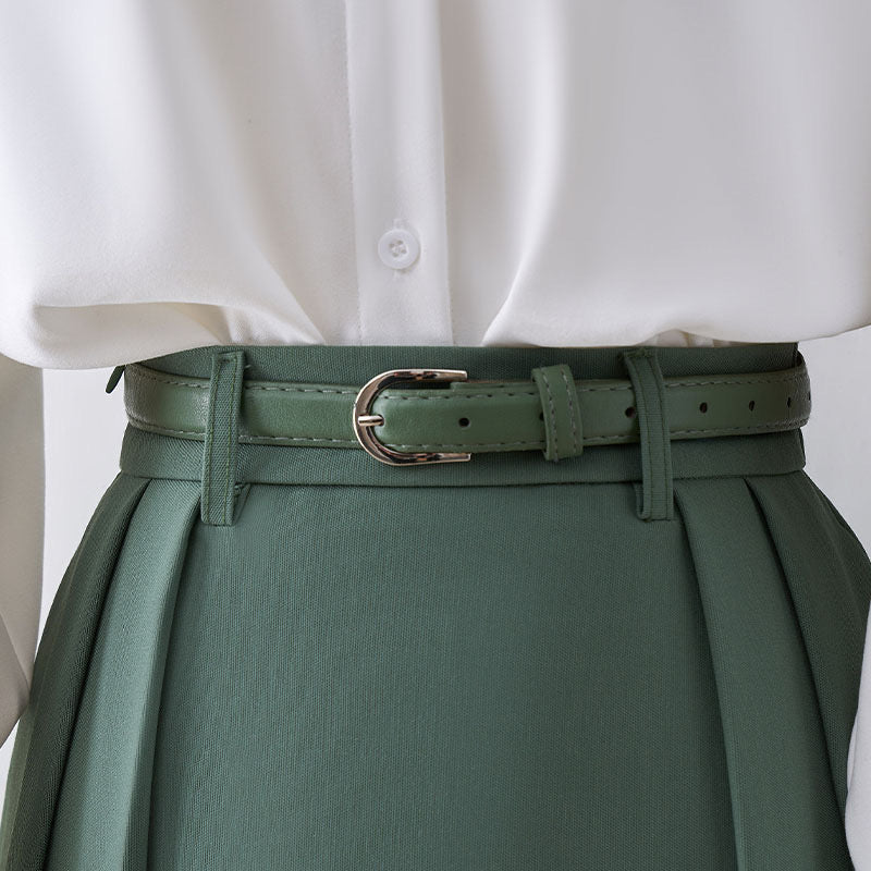 Skirt female small man 2022 spring new high waist slim mid-length a-line skirt big swing umbrella skirt casual