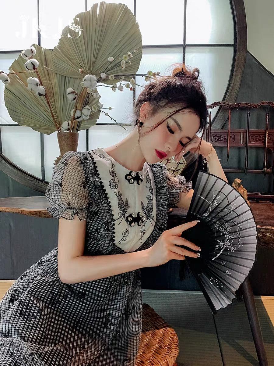 Cheongsam young temperament high-end summer 2022 new female national style improved high-end new Chinese dress 1523
