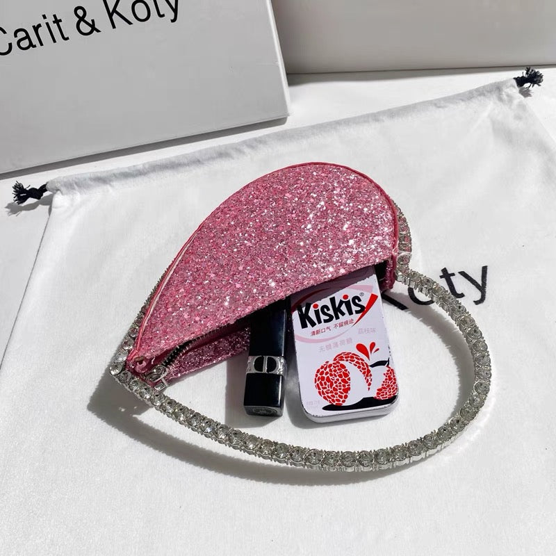 Carit Koty summer ladies niche sequined bag 2022 new trendy pink love bag rhinestone handbag