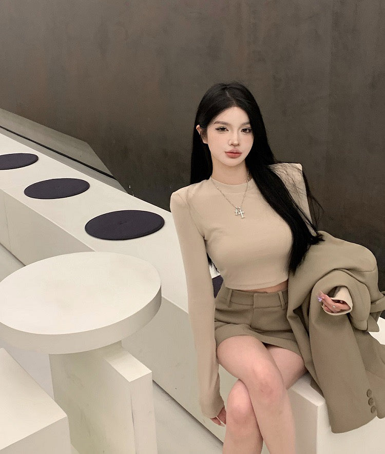 Korean style casual suit jacket women's spring 2023 new high-end temperament loose mid-length suit jacket