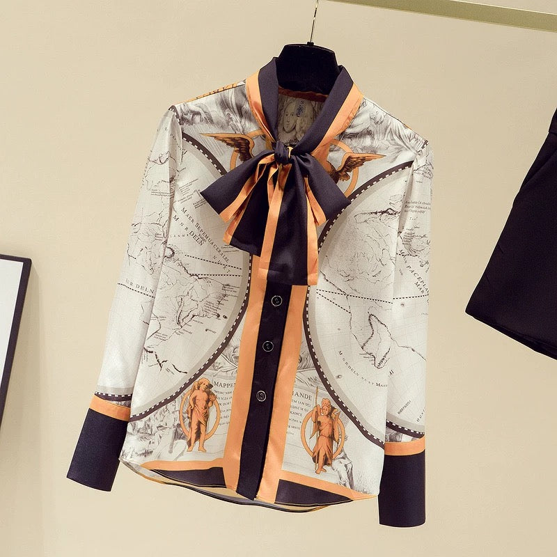 Genuine stock clearance temperament chiffon shirt top