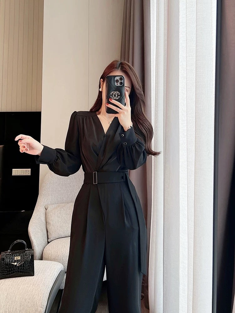 Miss Dong high-end custom temperament jumpsuit goddess fan autumn high-end sense jumpsuit high-end light luxury jumpsuit 1782