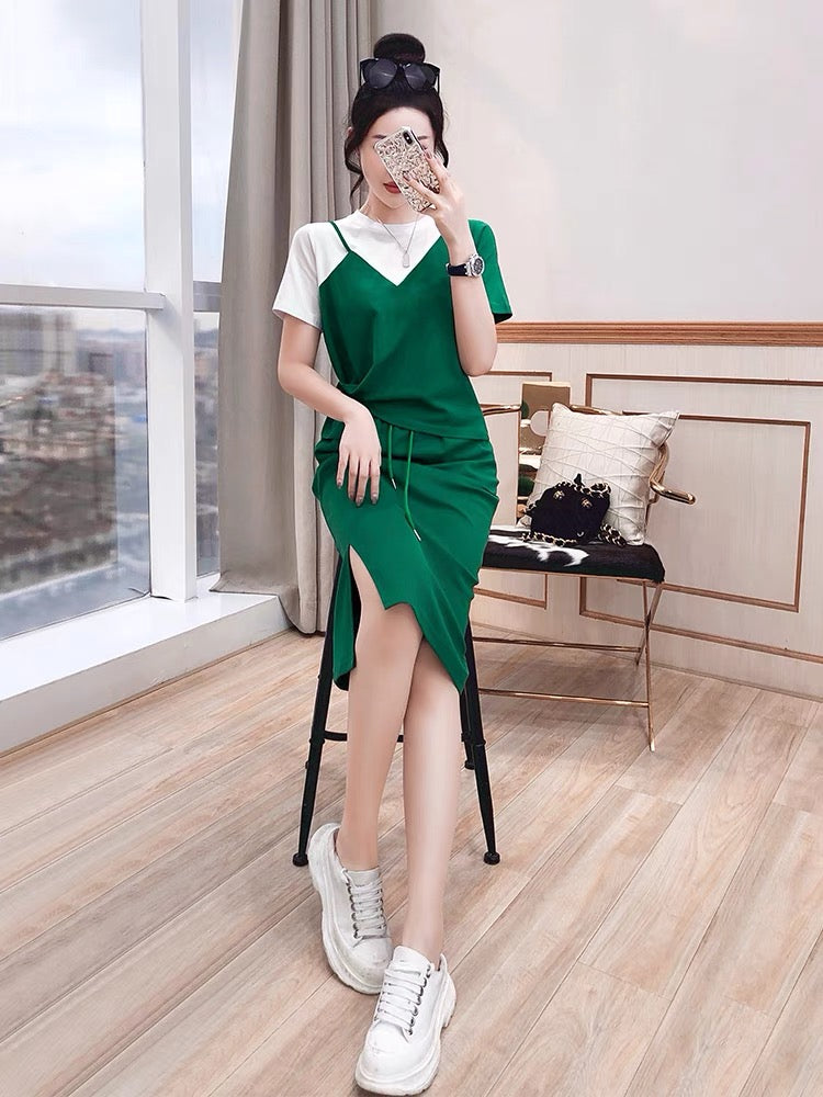 French Bellflower two-piece summer women's clothing 2022 new fashionable temperament ladies' tops and skirts suits for women's summer