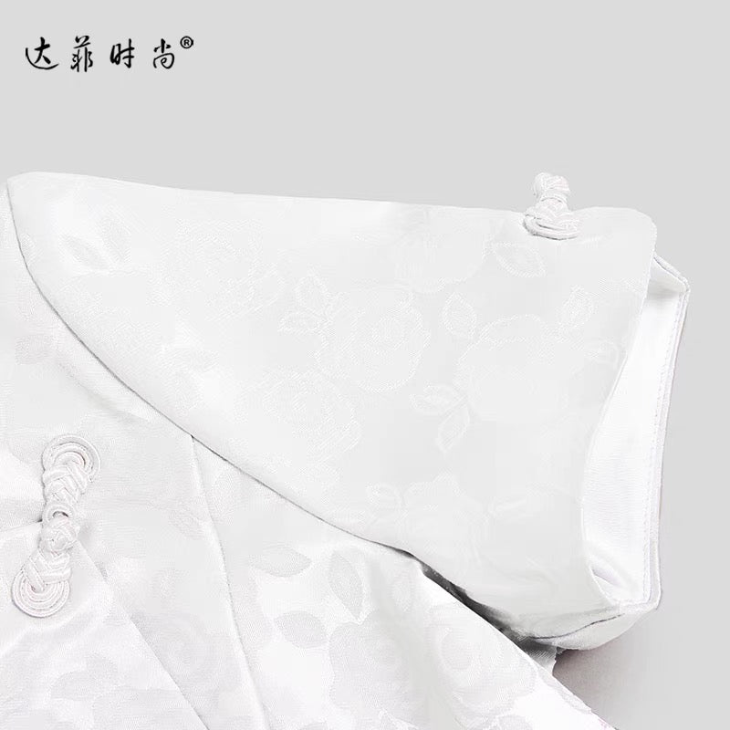 2022 new summer dress women's temperament slim fishtail cheongsam white waist slim long skirt dress women
