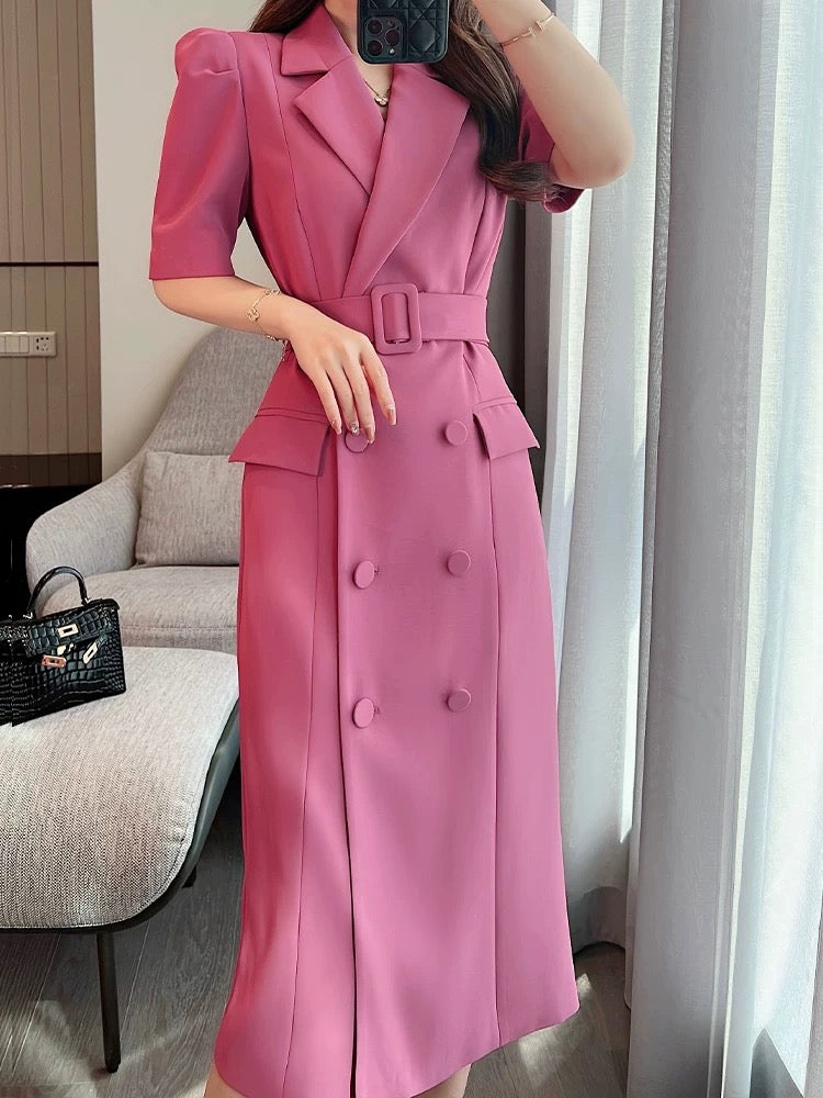Miss Dong high-end custom dress long section 2022 new women's summer high-end sense waist slim temperament suit skirt 1781