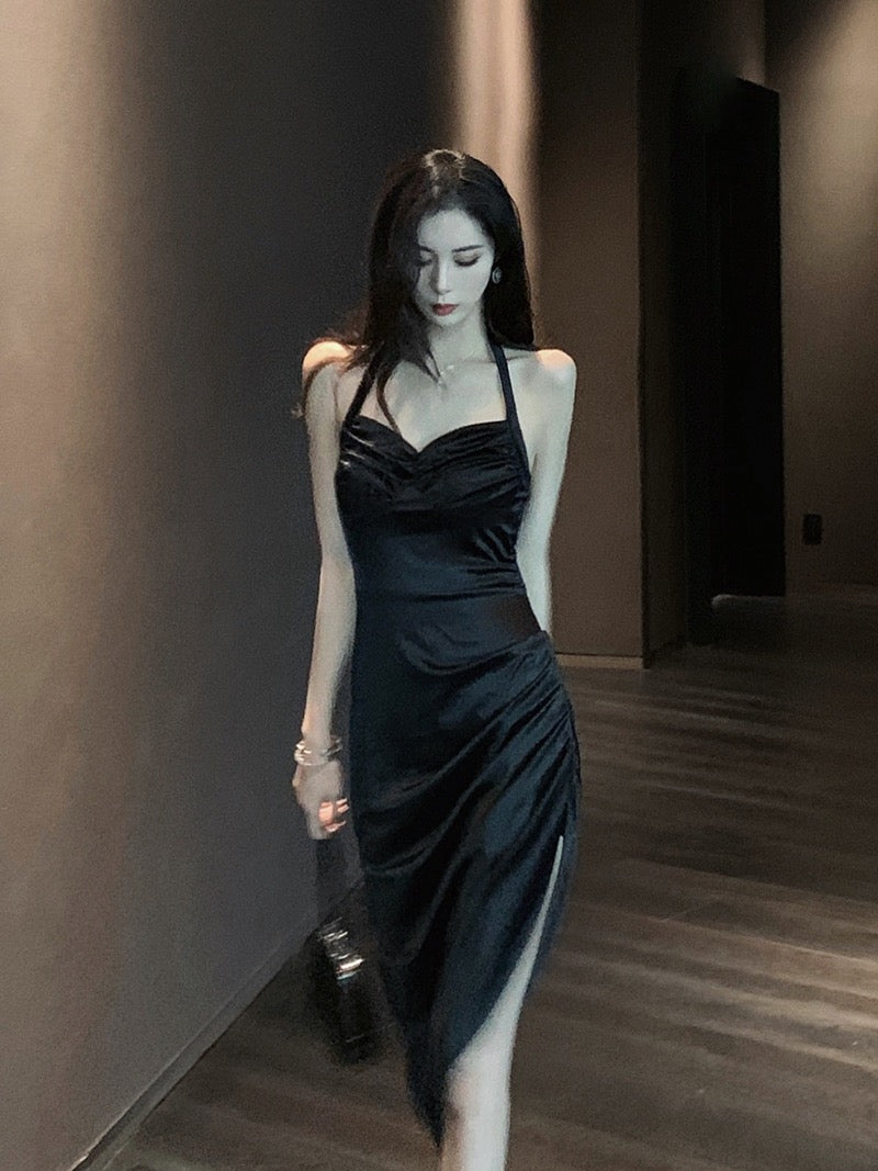 Sexy Halter Neck Dress Summer Backless Dress Skirt Women's French Retr Lee Nhi Boutique Sexy Halter Neck Dress Summer Backless Dress Skirt Women's French Retr Lee Nhi Boutique