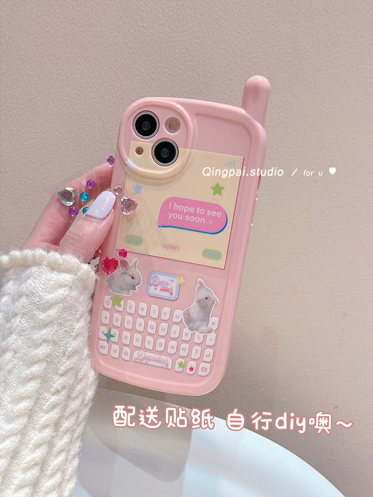 Pink Rabbit Big Brother is suitable for Apple 12 mobile phone case cute cartoon iPhone 14promax Internet celebrity new 13 female 14pm all-inclusive 12pro soft 11 Japanese and Korean anti-drop protective cover stickers drill