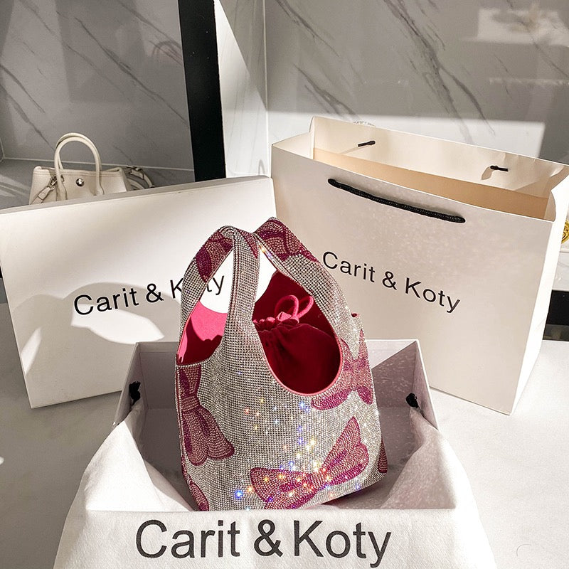 Dinner full diamond bag 2021 new trendy sparkling rhinestone handbag high-end pearl chain bag messenger bag women