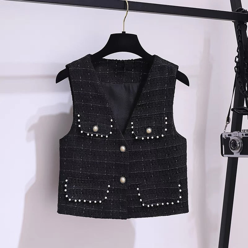 Xiaoxiangfeng vest dress women's autumn 2022 early autumn new high-end bottoming skirt two-piece suit