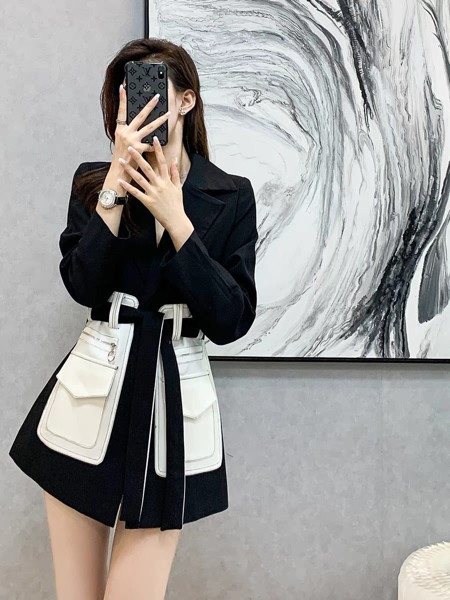 2022 spring and autumn new French retro Hepburn style waist and thin high-end design sense niche fried street suit jacket