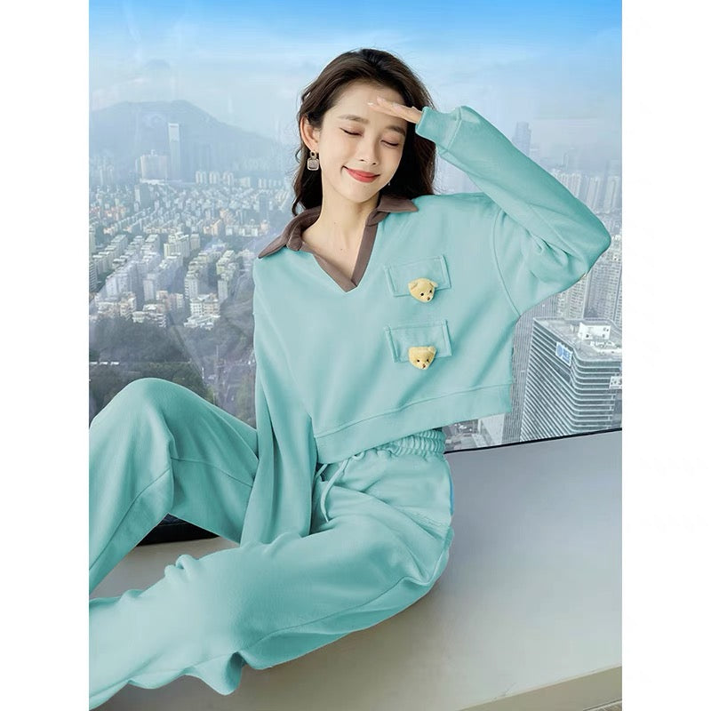 Early autumn leisure two-piece set 2022 new high-end fashion early autumn women's light mature autumn sweater suit women 1662