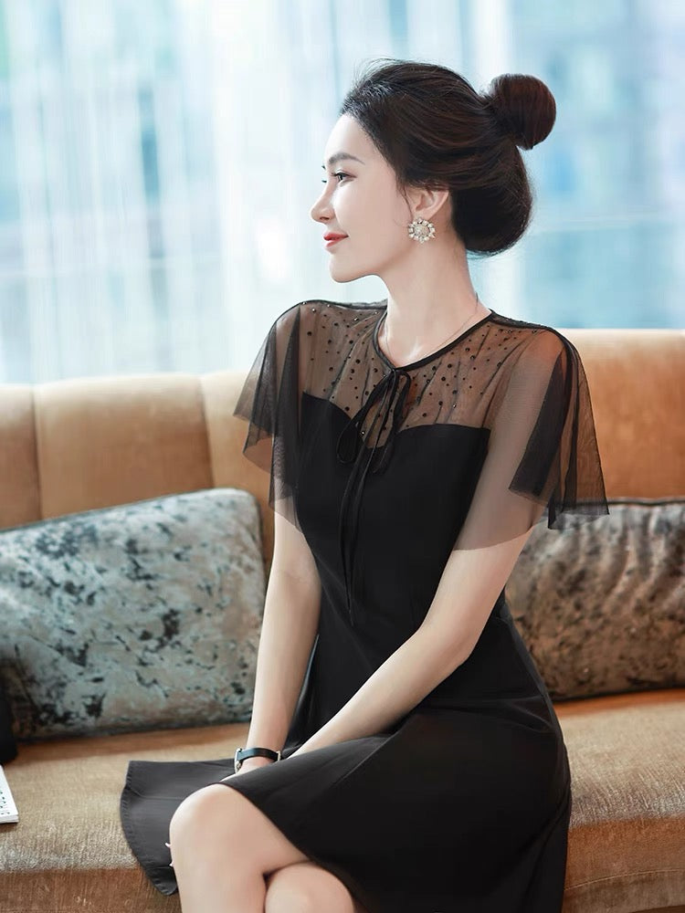 French elegant dress summer female 2022 new small skirt ladies mesh st Lee Nhi Boutique French elegant dress summer female 2022 new small skirt ladies mesh st Lee Nhi Boutique