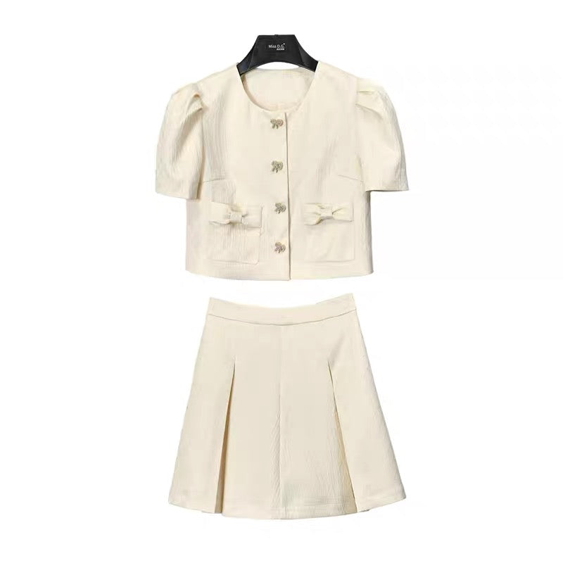 Miss DG women's 2022 new suit heavy industry ladies temperament two-piece suit skirt small fragrance suit summer