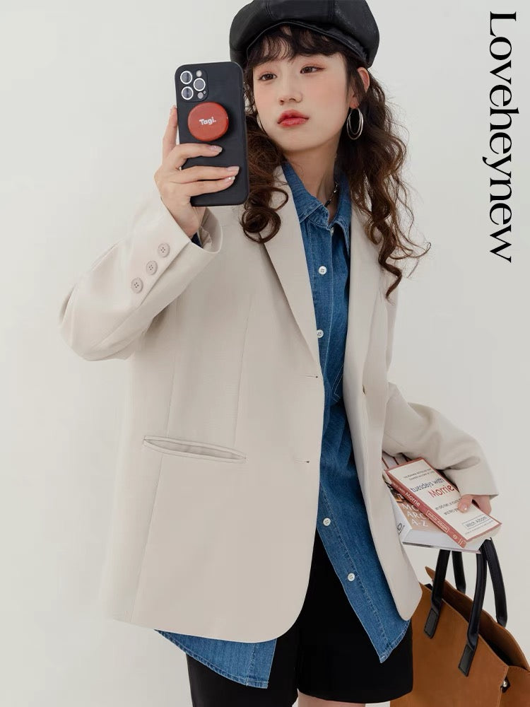 Of blazer women's 2022 spring new loose casual design small all-match suit 1401