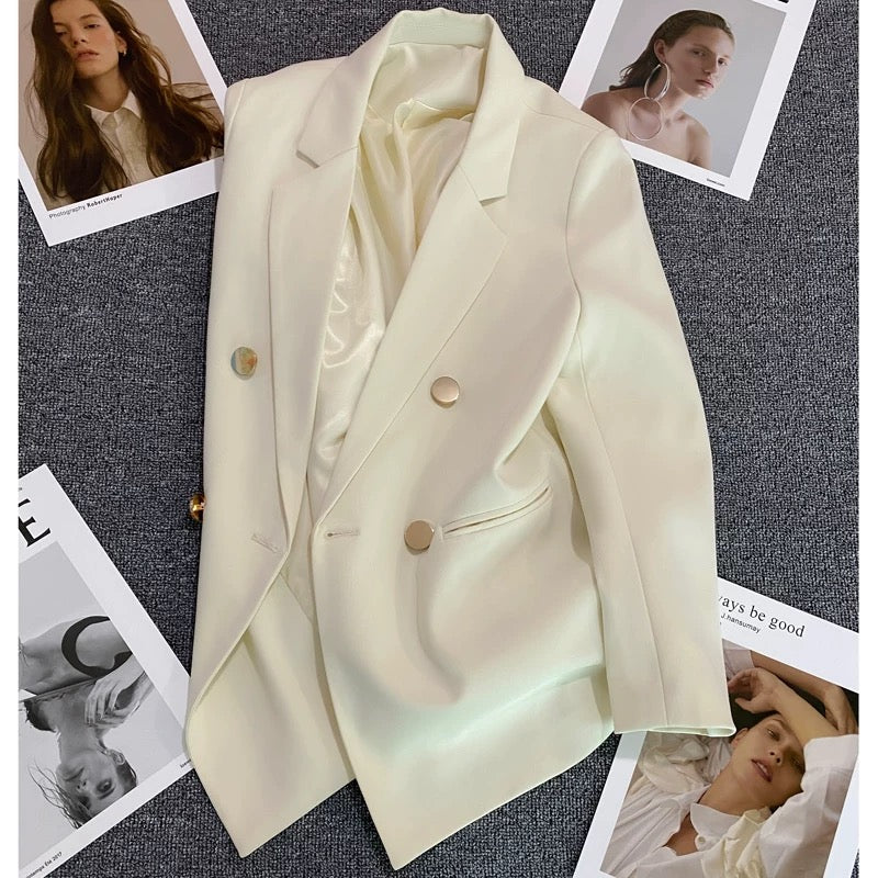 2022 autumn new suit jacket female Korean version straight casual loose fashionable temperament slim small suit top 1730