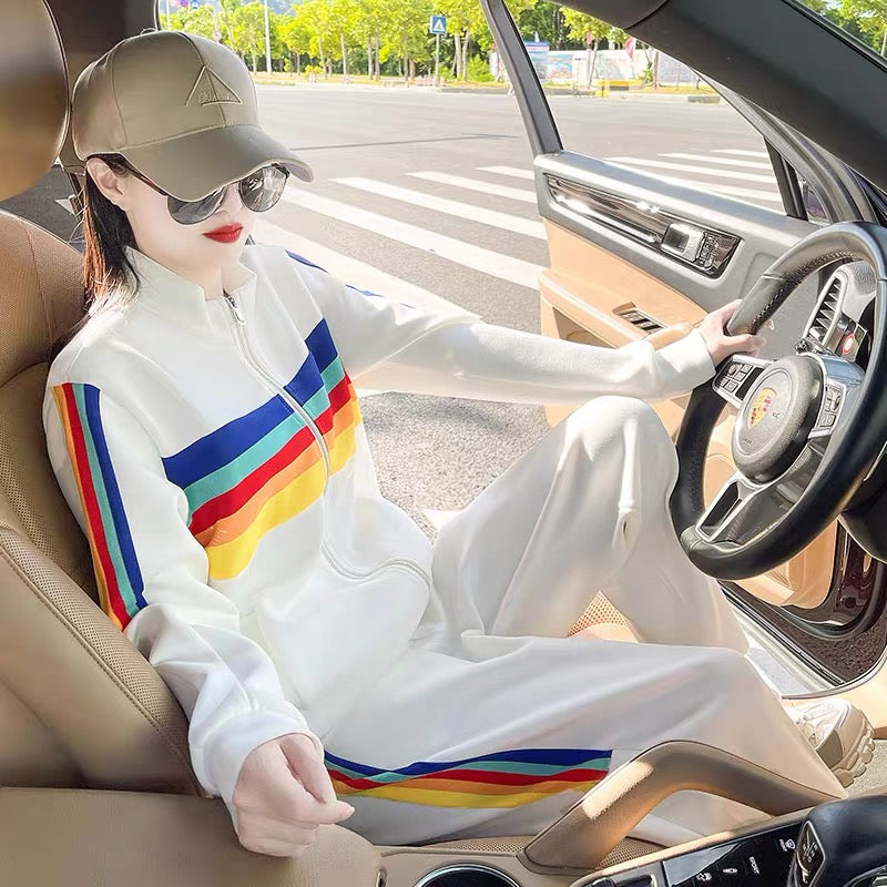 Autumn women's new sweater women's small high-end temperament lady goddess fan high-end casual sports suit 1674