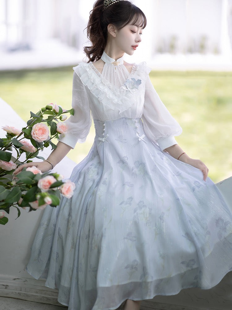 Iris Dream Original Genuine Hanfu Women's Improved Chinese Style Daily Han Elements Thin Section Elegant Dress Spring and Summer