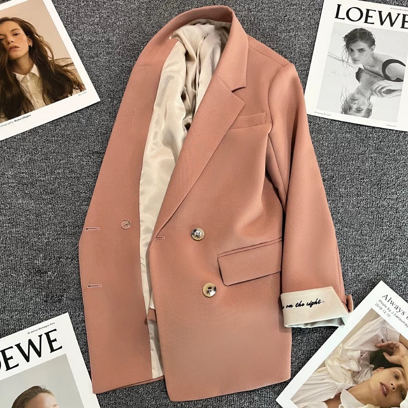Orange suit jacket women's autumn 2022 new design embroidery fashion all-match casual temperament small suit 1731