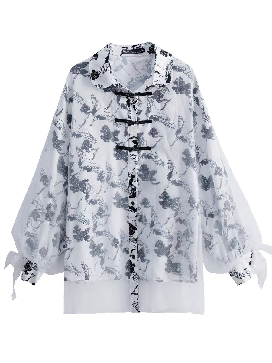Tang suit women's Chinese style fashion Hanfu national tide women's autumn dress buttoned shirt Improved cheongsam new Chinese style top 1520